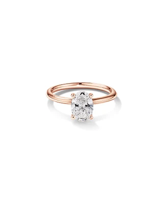 Carat TW Oval Laboratory-Grown Diamond Solitaire Engagement Ring in 14kt White Gold
