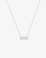 Infinity Necklace with Diamonds in Sterling Silver