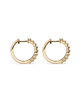 1.00 Carat TW Laboratory-Grown Diamond Hoop Huggie Earrings in 10kt Yellow Gold
