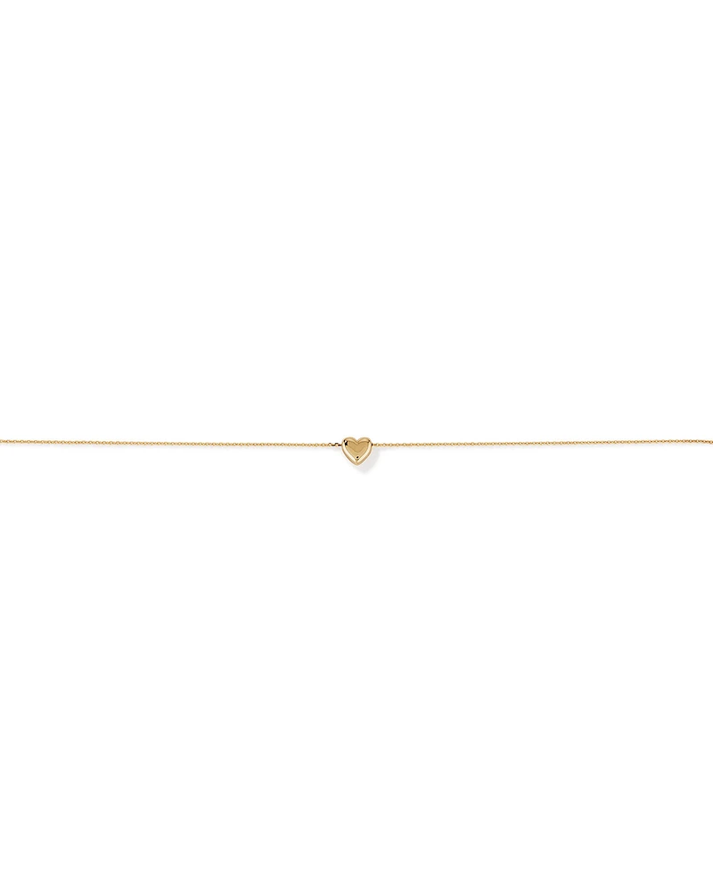 19cm Heart Slider Bracelet in 10kt Yellow Gold