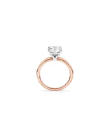 Bague De Fiançailles Solitaire En Diamant De Laboratoire Rond Brillant De 2 Carats Poids Total En Or Blanc 14 Carats