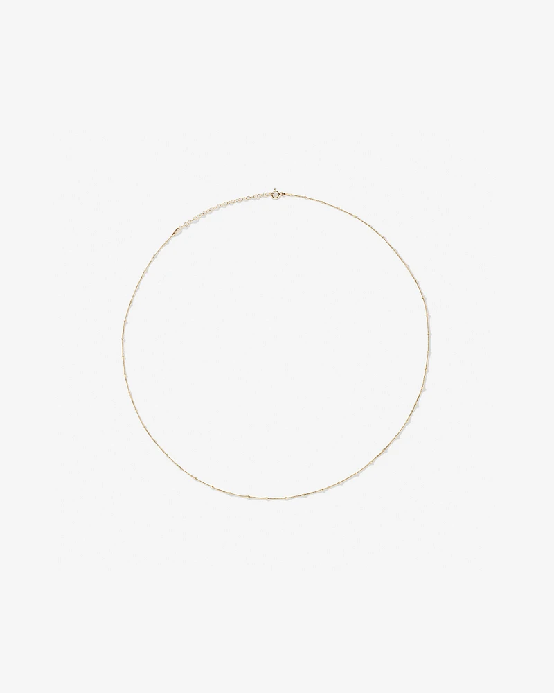 50cm (20") Station Ball and Curb Chain in 10kt Yellow Gold