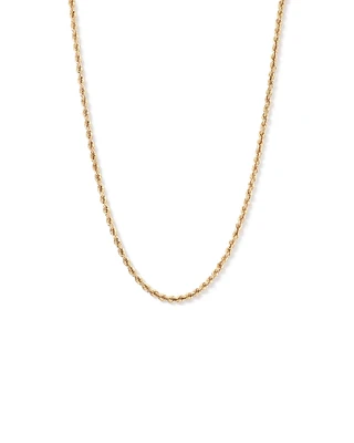 50cm (20") 4.4mm Width Hollow Rope Chain in 10kt Yellow Gold