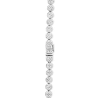 Bracelet de tennis en grappe de 9 diamants de 5,02 carats TW en or blanc 14 ct
