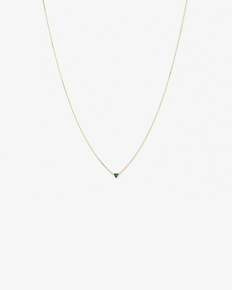 Emerald Trio Necklace in 10kt Yellow Gold