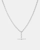 45cm (18") 2.5mm-3mm Width Belcher Chain with Fob in Sterling Silver