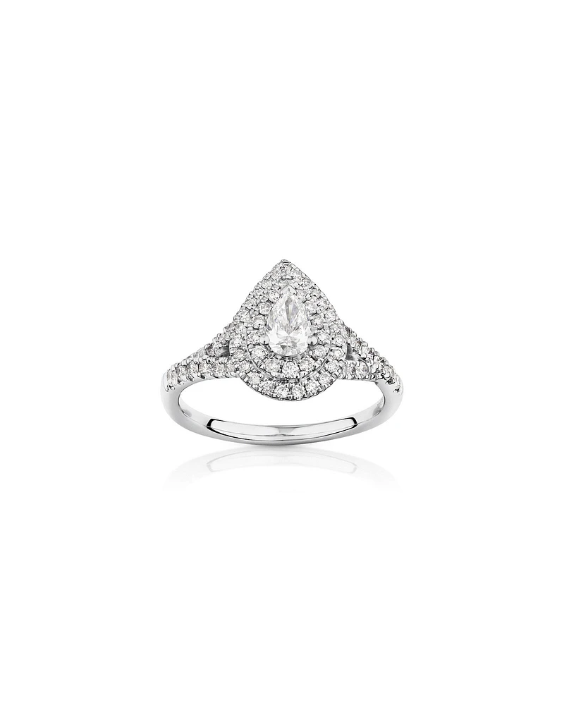 Bridal Set with 1 Carat TW of Diamonds in 14kt White Gold