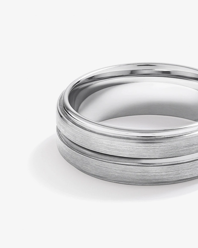 8mm Patterned Wedding Band Tungsten