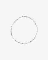 50cm (20") 3.5mm Width Paperclip 3 and 1 Alternating Chain Necklace in Sterling Silver