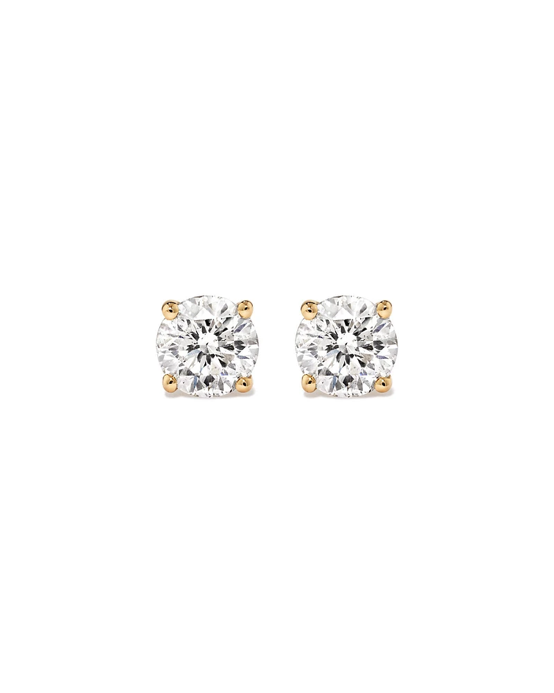Carat TW Diamond Solitaire Stud Earrings in 18kt Gold