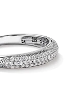 Cubic Zirconia Pave Dome Ring in Sterling Silver