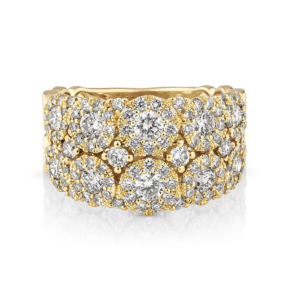 2 Row Bubble Ring with 2.00 Carat TW Diamonds in 14kt White Gold