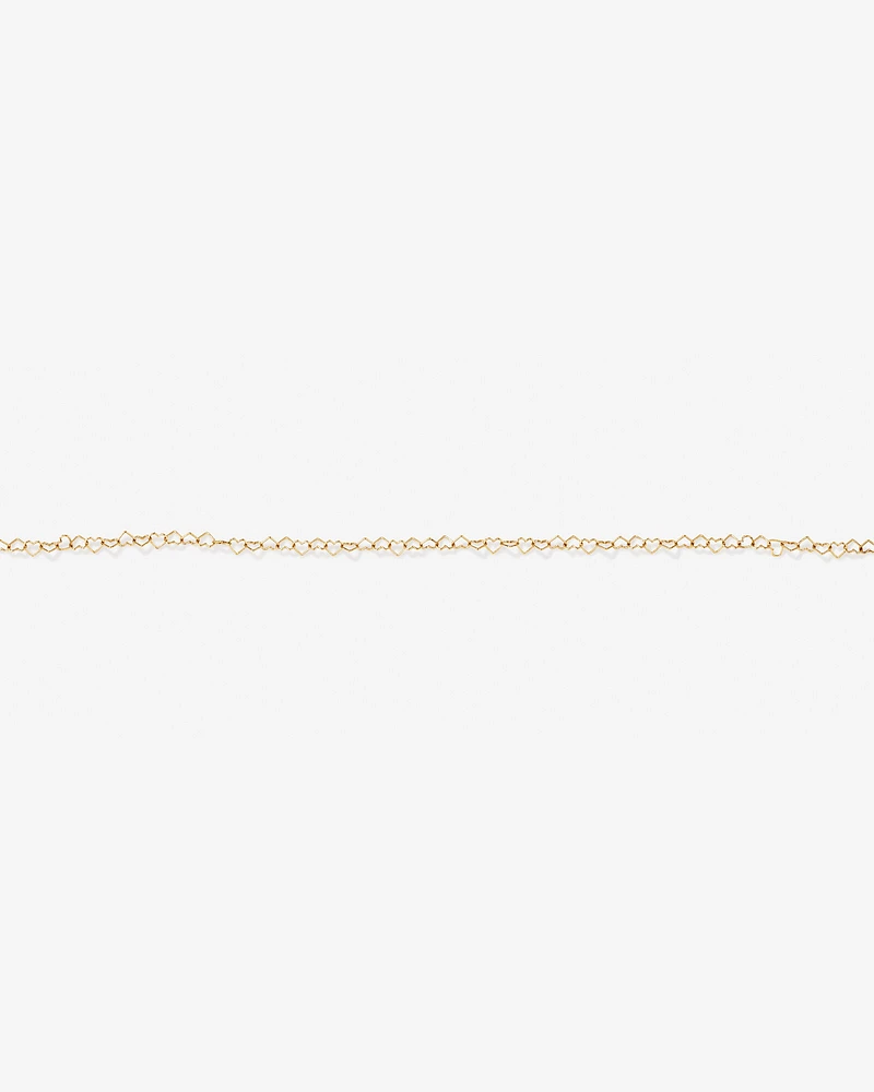 Heart Link Fancy Chain Bracelet in 10kt Yellow Gold