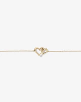 Double Open Heart Bracelet in 10kt Yellow Gold