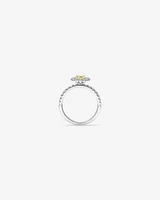 1.54 Carat TW Yellow Oval Cut Laboratory-Grown Diamond Halo Engagement Ring in 14kt White Gold