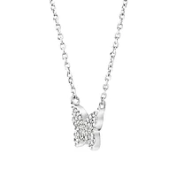 Butterfly Necklace with Diamonds in Sterling Silver