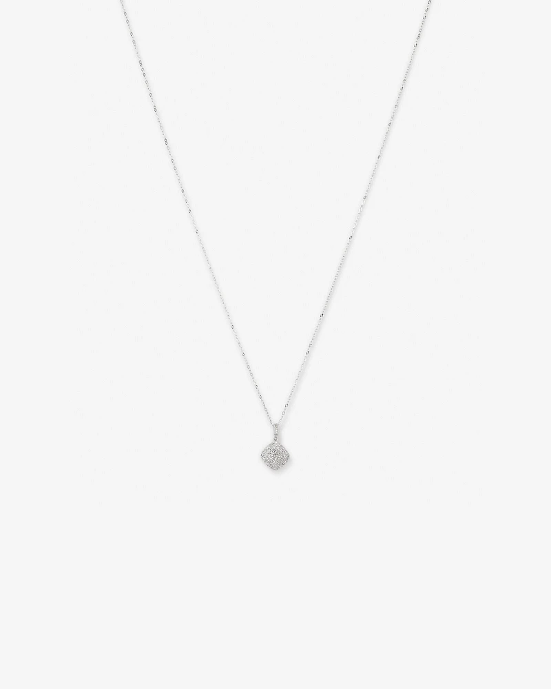 0.30 Carat TW Cushion Shaped Diamond Cluster Pendant Necklace in 10kt Yellow Gold