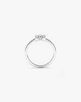 Cubic Zirconia Floral Ring Sterling Silver