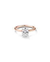 Carat TW Oval Laboratory-Grown Diamond Solitaire Engagement Ring in 14kt White Gold