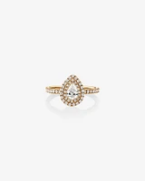 Double Halo Ring with 0.71 Carat TW of Diamonds in 18kt Gold