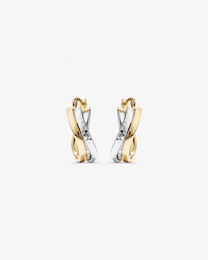 Hoop Earrings in 10kt Yellow & White Gold