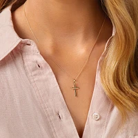 Cross Pendant in 10kt White Gold