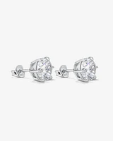 9.5mm Round Brilliant Cubic Zirconia Stud Earrings in Sterling Silver