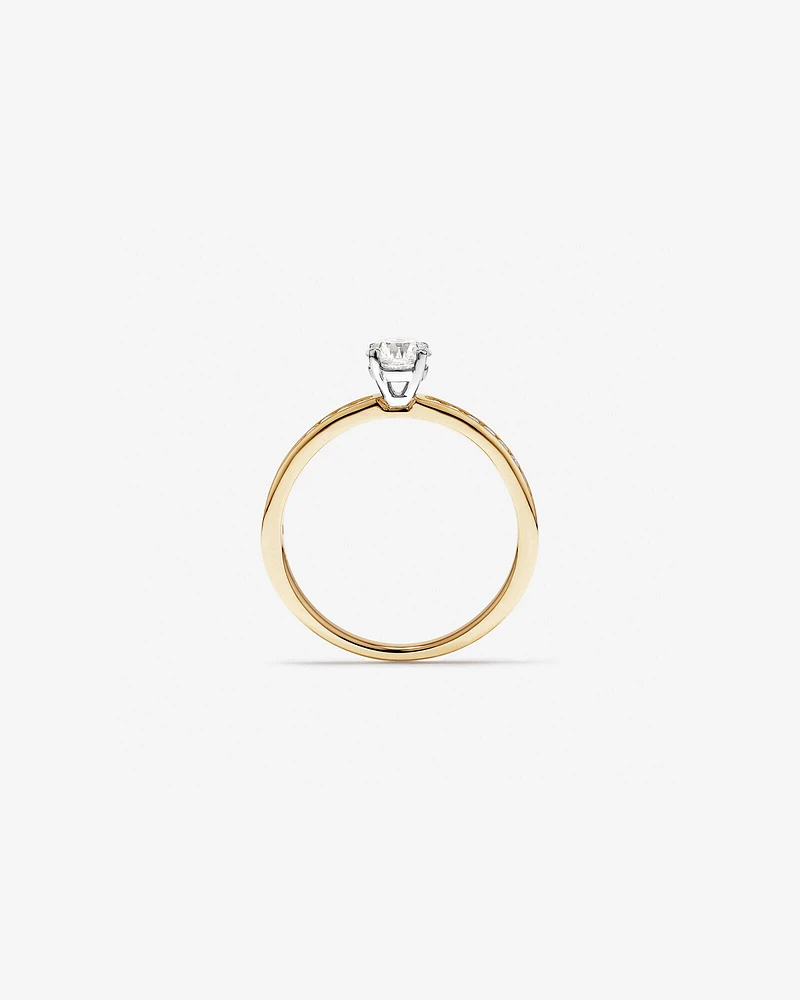 Carat TW Round Brilliant Signature 101 Diamond Ring in 14kt Yellow & White Gold