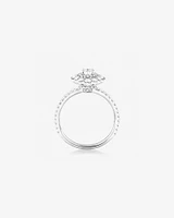 Sir Michael Hill Designer Oval Engagement Ring with 0.92 Carat TW Diamonds in 18kt White Gold