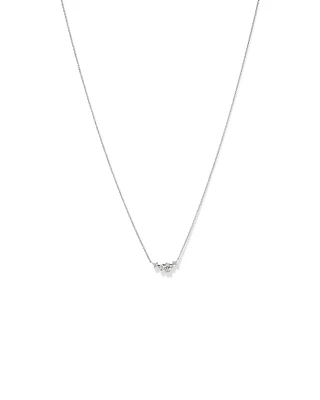 Round Brilliant Cut Cubic Zirconia Cable Chain Necklace in Sterling Silver