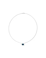Necklace with London Blue Topaz in Sterling Silver and 10kt Yellow Gold