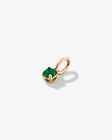 Created Round Green Emerald Birthstone Pendant in 10kt Yellow Gold