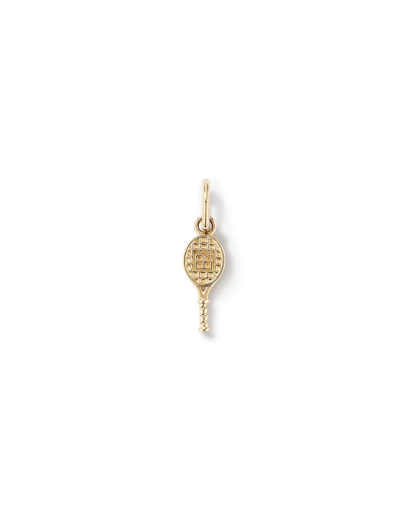 Diamond Accent Tennis Racquet Pendant in 10kt Yellow Gold