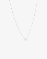 0.25 Carat TW Princess Cut Diamond Solitaire Necklace in 18kt White Gold