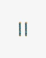 London Blue Topaz Huggie Hoop Earrings in 10kt Yellow gold