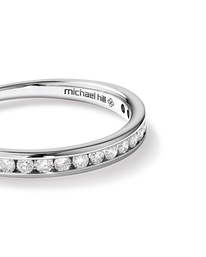 0.25 Carat TW Channel Set Diamond Wedding Ring in 14kt White Gold