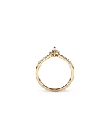 0.14 Carat TW Round Brilliant and Marquise Diamond Contoured Wedding Band in 14kt Yellow Gold
