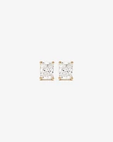 1.00 Carat TW Radiant Cut Solitaire Laboratory-Grown Diamond Stud Earrings in 10kt Yellow Gold