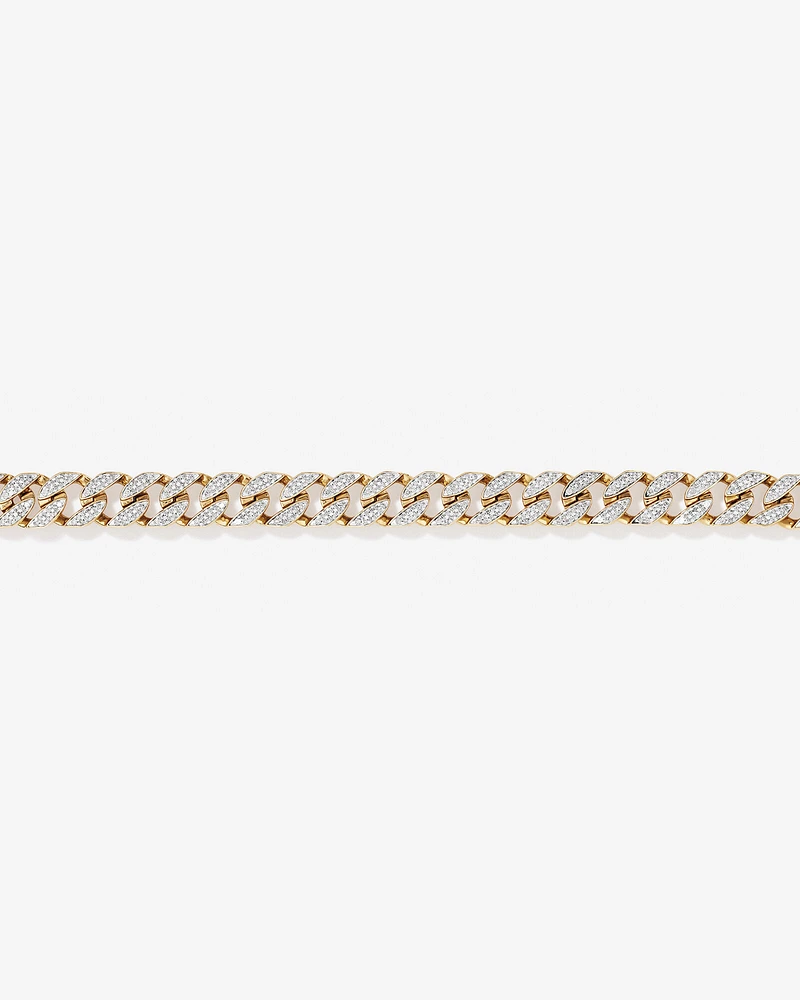 3.30 Carat TW Diamond Set Cuban Link Bracelet in 10kt Yellow and White Gold