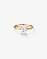 1.00 Carat TW Oval Cut Diamond Solitaire Engagement Ring in 14kt Yellow and White Gold