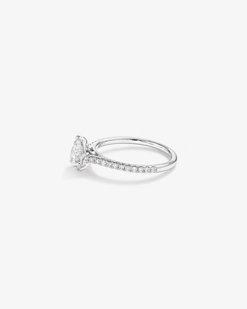 Pear Solitaire Engagement Ring with 1.12ct TW of Diamonds in 14kt White Gold