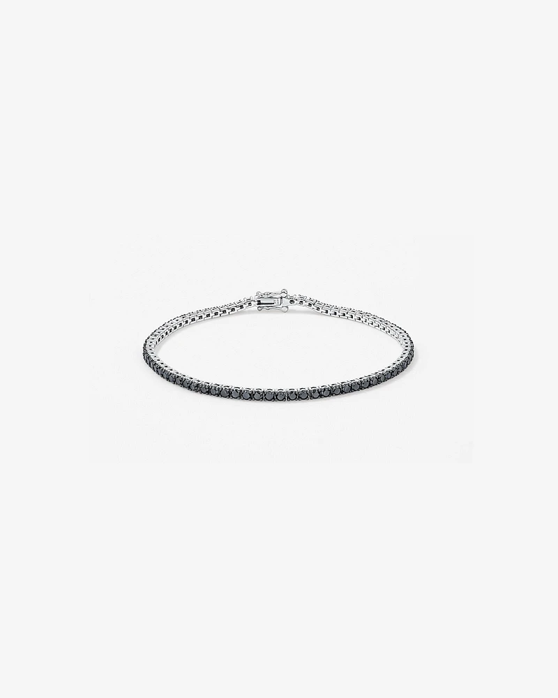 4.45 Carat TW Black Diamond Tennis Men's Bracelet in Sterling Silver