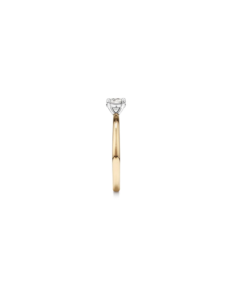 0.50 Carat TW Round Brilliant Diamond Solitaire Engagement Ring in 14kt Yellow and White Gold