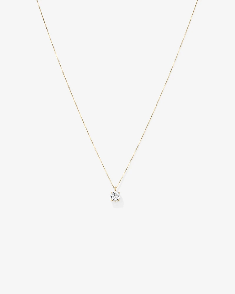 1.00 Carat TW Laboratory-Grown Diamond Solitaire Pendant in 14kt White Gold