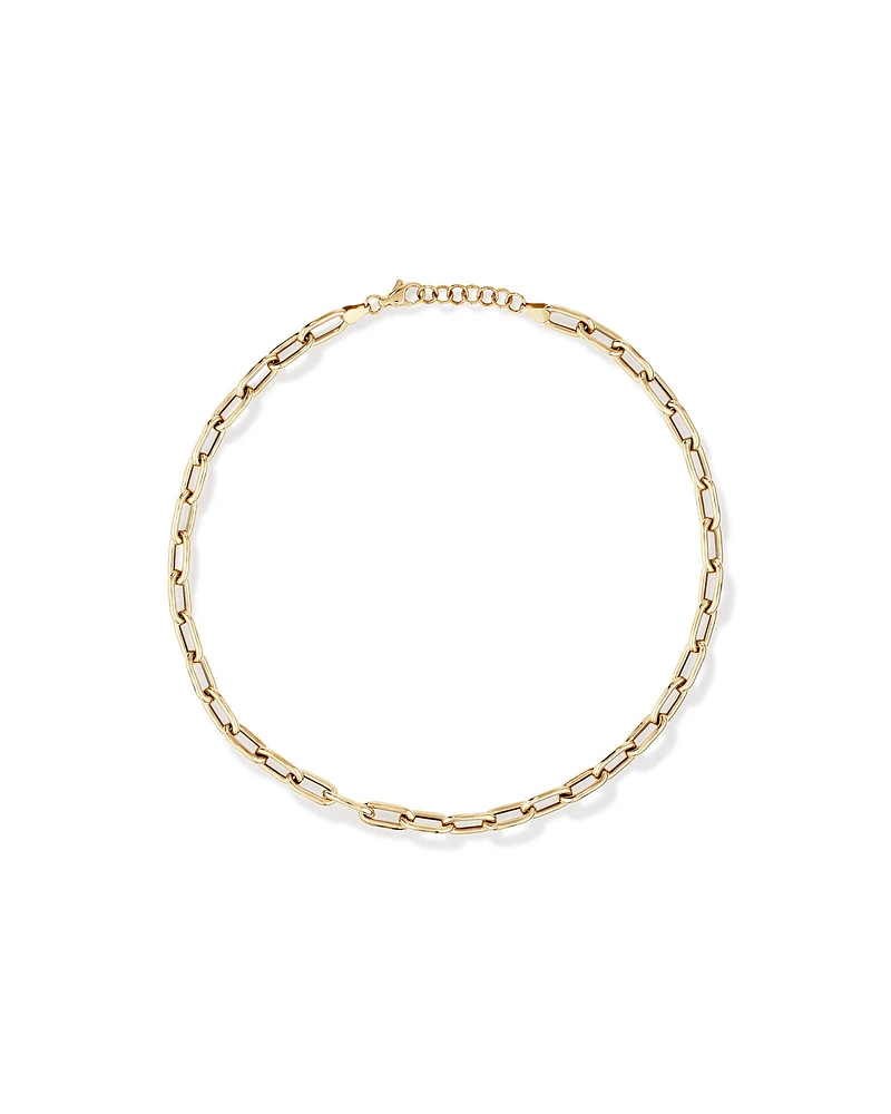 42.5cm Hollow Oval Paperclip Chain in 10kt Yellow Gold
