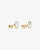 0.60 Carat TW Marquise Cut Solitaire Laboratory-Grown Diamond Stud Earrings in 10kt Yellow Gold