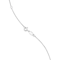 Diamond Accent Circle Pendant with Cable Chain in Sterling Silver