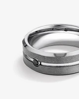 8mm Black Diamond Wedding Band in Tungsten