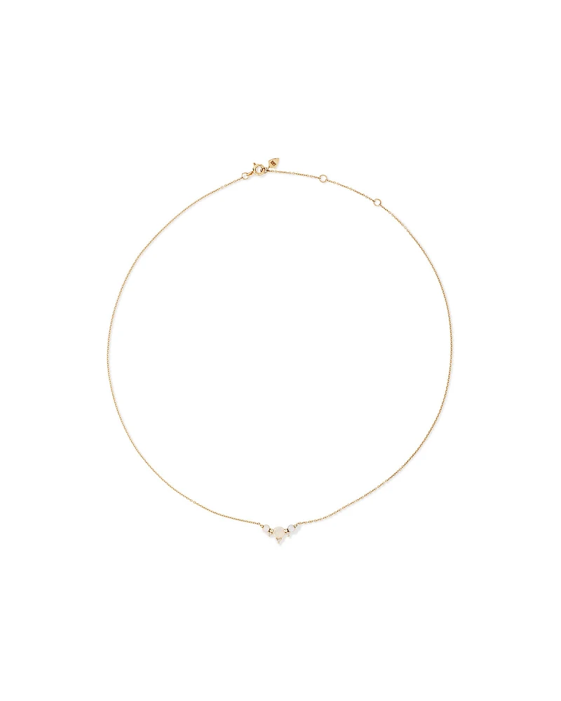 Necklace with Opal & Diamonds in 10kt Yellow Gold