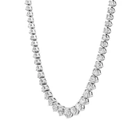Collier de tennis TW Graduation Diamond Riviera de 10,00 carats en or blanc 18 carats